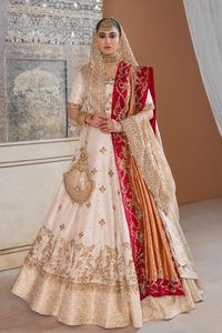 Vestido elegante hasta el suelo de la novia de la India/Pakistán embellecido con cuentas de cristal, piedra, trabajo DABKA @ 2023 - Product Image 2