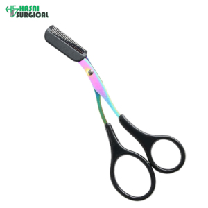 Tijeras Quirúrgicas Profesionales para Cejas con Peine, Hoja Curva de Acero Inoxidable - Product Image 4