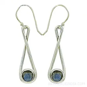 Boucles d'oreilles pendantes en argent 925 pour femmes, labradorite, plaquées or, forme de larme, bijoux avec perle et diamant pour les mariages et les fêtes - Product Image 3