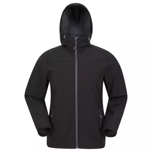Men's Black <b>Hooded</b> <b>Fleece</b> <b>Jacket</b> Windproof Zipper Closure Casual Winter Wear - Product Image 1