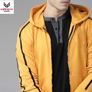 Sweat à capuche tendance coupe ajustée pour hommes Conception à glissière en polaire de haute qualité Doublure teinte unie Intérieur Bouffée Meilleur prix Différent Hiver - Product Image 3