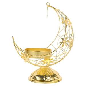 Decoración Especial para Ramadán, Centro de Mesa Festivo, Vela Eid Mubarak, Luna y Estrella, Centro de Mesa, Portavelas de Ramadán - Product Image 1