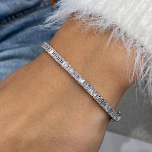 Estilo de moda IGI certificado VVS Esmeralda laboratorio cultivado diamante chapado en oro 925 pulsera de plata esterlina joyería de lujo de moda fina - Product Image 1