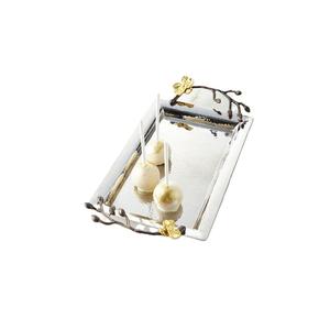 ถาดช็อคโกแลตสแตนเลสสีเงินพร้อมที่จับใบไม้ถาดเสิร์ฟขนมปรับขนาดได้ - Product Image 3