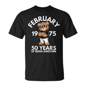 Février 1975 50 ans d'incroyable génialité T-shirt cadeau d'anniversaire pour hommes - Product Image 1
