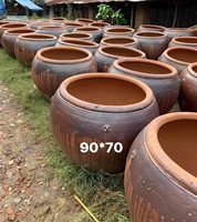 VIETNAM GÉANT FAIT À LA MAIN ANCIENNE ROUILLE ATLANTIS POTS DE JARDIN PLANTEURS VASES EN CÉRAMIQUE POTERIE EXTRA LARGE POUR L'EXTÉRIEUR