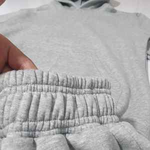 Survêtement unisexe en molleton, taille plus, uni, 100% coton, coupe ample, taille haute, logo personnalisé OEM, vente en gros, hiver, printemps - Product Image 5