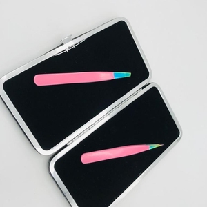 Pinzas para cejas de alto rango, listas para enviar, juego de pinzas para cejas de acero inoxidable, pinzas de embalaje gratis con logotipo gratis sostenible - Product Image 2