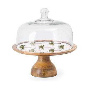 Soporte de pastel de madera de acacia con cubierta de cúpula de acrílico transparente Artículo decorativo para el hogar de la mejor calidad Artículo de lujo de madera Venta superior - Product Image 3