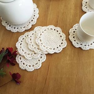 Top Selling Round Shape Soft Cloth Linen Elegant <b>Coaster</b> for Home Restaurant <b>Table</b> <b>Coaster</b> - Product Image 5