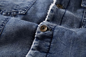 Vente en gros de nouvelles vestes en jean à capuche pour hommes, mode automne, grande taille, devant surélevé, personnalisable, haute qualité, style vintage - Product Image 5