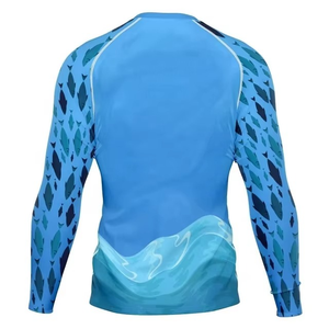 Wholesale Custom <b>Men's</b> BJJ Ash <b>Guard</b> Rashguard Long Sleeve Compression Front Logo Breathable Spandex/Polyester Premium Quality - Product Image 5