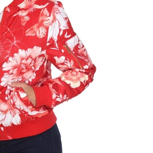 แจ็กเก็ตนักบินแบบมีสไตล์สำหรับผู้หญิงเสื้อแจ็กเก็ตผ้าฝ้ายพิมพ์ลาย - Product Image 3