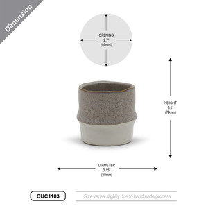 CUC1103 - แจกันทรงกระบอกเซรามิกสองสีขนาดเล็ก - สูง 3.1 นิ้ว - Product Image 3