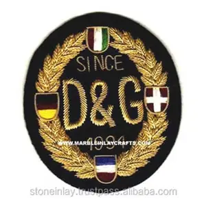 Distintivi per Blazer ricamati stemma di lingotti patch artigianali in filo d'oro e d'argento per club sportivi scuola massonica