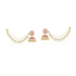 Artificial <b>Fashion</b> Gold Plated Indo Western Jhumki Earring 108695 <b>Jewellery</b> Wholesalers in India - Product Image 1