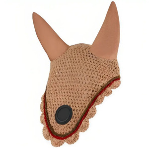 Prix de gros Fournisseur équestre Voile de mouche d'oreille de cheval fait à la main Bonnet Voiles de mouche d'équitation légers de haute qualité - Product Image 4