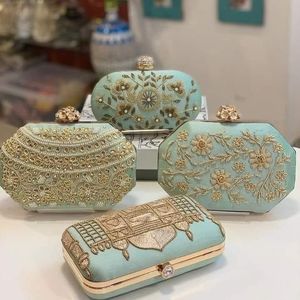 TIPO BORDADO BOLSOS ÚNICOS MEJOR Estilo bohemio Bordado Trabajo Mano Embrague Monederos Diseño de lujo Forro Perla Boda Al por mayor - Product Image 5