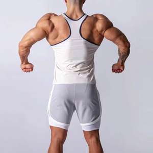 Camiseta sin mangas personalizada para hombre, superventas, Fitness, gimnasio, entrenamiento de algodón, camisetas sin mangas transpirables para correr en blanco - Product Image 4