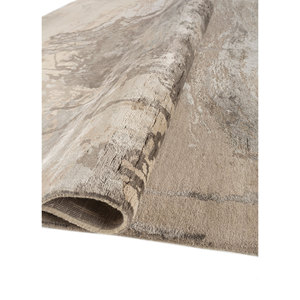 พรมไหมไผ่ผสมขนสัตว์ถักมือลายอิสระ คาวี ไอวอรี่ รุ่นเอสก-448 (Fr) รูปทรงสี่เหลี่ยมผืนผ้า เหมาะสำหรับตกแต่งบ้าน ห้องนั่งเล่น ทางเดิน - Product Image 2