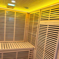 Cabina de Sauna Infrarroja de Espectro Completo de Hemlock Canadiense para 2 Personas, Bajo EMF, con Bluetooth para Spa en Casa, Certificación CE