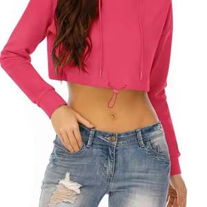 Femmes hiver chaud haut court à capuche nouveau Design Streetwear avec col à capuche dernière Collection teint uni prix de gros - Product Image 6