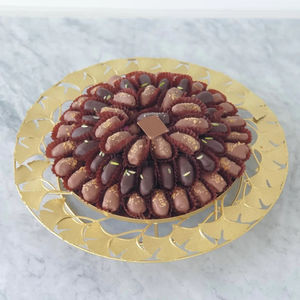 Plateau de service de nourriture de couleur noire avec la meilleure qualité Plateau de service en métal de grande taille Plateau de table de mariage Plateaux à dessert en métal et jute - Product Image 2