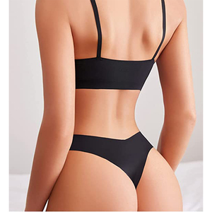 Ensemble de soutien-gorge et culotte pour femmes, Sexy, Logo personnalisé, ensemble de Lingerie pour femmes de haute qualité, deux pièces, sans couture, string, OEM - Product Image 2