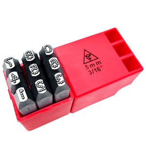 YC609 Kit de poinçons numériques ronds en acier de 5 mm (0-8) 9 pièces, marquage à faible contrainte, Cr-V 6150 HRC 58-62, pièces aérospatiales OEM/ODM Taïwan - Product Image 1