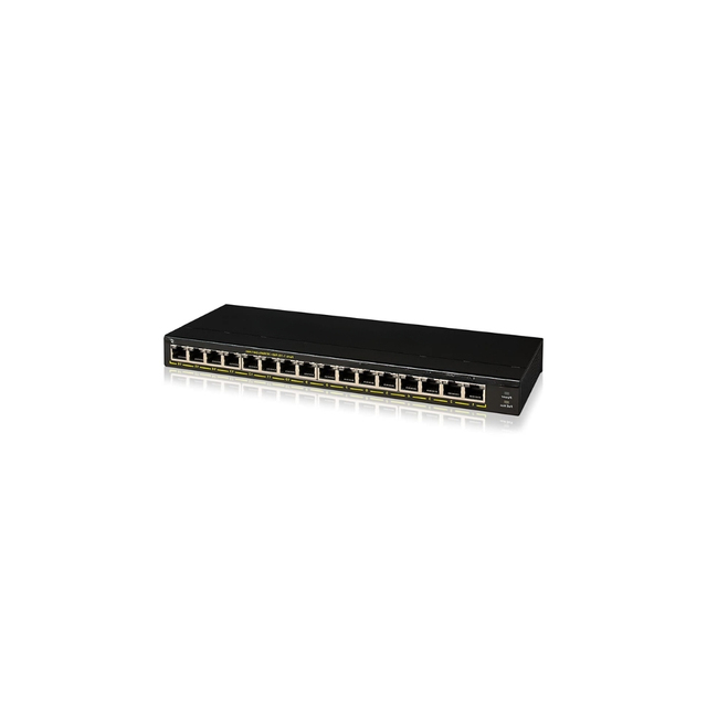 16 Port Gigabit Unmanaged PoE Plus Switch Desktop Rackmount Network Switch for Small Business CCTV and IP Cameras