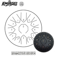 Tambour à langue en acier de 6 pouces, 11 notes, en acier au carbone, portable, pour la guérison sonore du yoga, instrument de percussion avec marteau et manuel