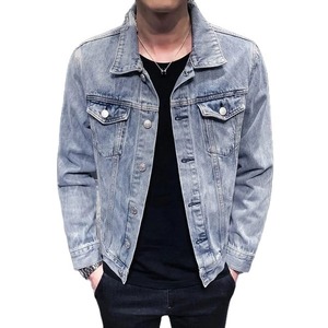 Wholesale Customized Men's Vintage Denim Jackets with Stand Collar and Front Logo Windproof Hooded Streetwear - Product Image 6