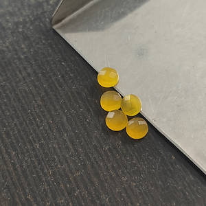 4 Uds. Calcedonia amarilla 5,5mm cabujón redondo rosecut 2,4 Cts lote Iroc ventas piedras preciosas sueltas de alta calidad US $0,88 para todos - Product Image 5