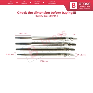 Bougies de préchauffage BGP54-1 (4 pièces) GX4153 0100276 003 pour 2.3 3.0 D - Product Image 5
