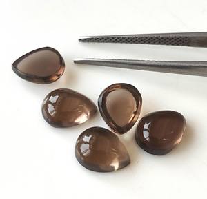 พลอยควอตซ์สโมคกี้ธรรมชาติ KHATUSHYAM GEMS รูปทรงวงรีแบนหลัง สีน้ำตาล ขนาด 3x5 มม.-20x30 มม. สำหรับขายส่งทำเครื่องประดับ - Product Image 2