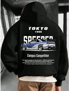 Nouveau sweat à capuche imprimé style rétro américain, coupe oversize, pour homme, hip-hop, à manches longues, pull à capuche OEM - Product Image 3