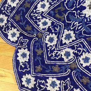 <b>Beaded</b> <b>Placemat</b> Handmade Round Charger for Luxury Dining & Holiday Decor Unique Piece Handmade <b>Beaded</b>, <b>Placemat</b>, Housewarming - Product Image 2