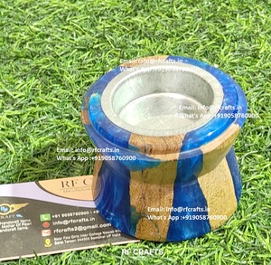 Brûleur Bukhoor artisanal en résine époxy de taille mini et bois idéal pour les cadeaux et l'utilisation quotidienne de l'aromathérapie - Product Image 2