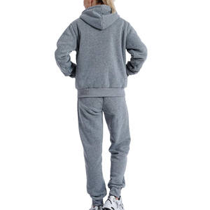 Vente en gros 100% coton Hauts de survêtement de gymnastique à manches longues pour femmes Sweat-shirt avec logo personnalisé Survêtement à capuche survêtement - Product Image 6