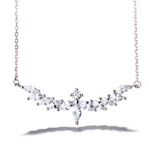 Collana in Argento Sterling con Ali d'Angelo e Cristalli - Product Image 1