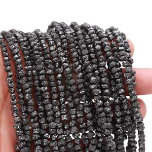 Perles de diamant noir brut non taillées, clarté VS2, diamants naturels pour la fabrication de bijoux, excellente et bonne taille - Product Image 3