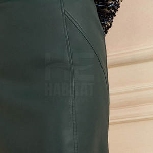 Falda de cuero genuino de cintura alta para mujer, elegante, cómoda, transpirable, disponible al por mayor - Product Image 4