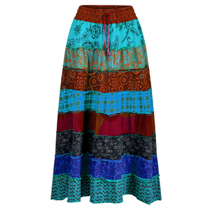 กระโปรงแมกซี่เอวสูงสำหรับผู้หญิงกระโปรงเทนนิสสีทึบ100% โพลีเอสเตอร์ลำลองเป็นมิตรต่อสิ่งแวดล้อม - Product Image 1