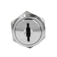Serrure de distributeur automatique de sécurité de premier ordre, en alliage de zinc de 19 mm, finition plaquée zinc, entraxe de 38 mm, clé plate, 2 clés, fonction de verrouillage ABA