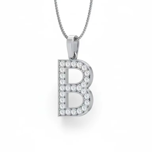 Luxury Natural Diamond Alphabet B Pendant for Women Personalized Initial <b>Letter</b> Fine Jewelry in <b>Gold</b> for Daily Wear and Gifting - Product Image 1