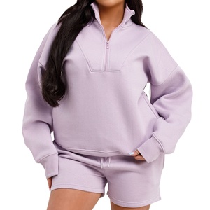 Casual femmes Biker court 2 pièces ensemble vêtements avec fermeture éclair à capuche femmes haut court deux pièces ensemble vêtements 2026 - Product Image 1