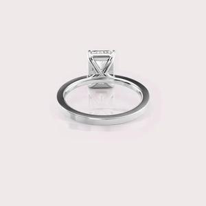 IGI Certified Radiant Shape Lab Created Diamond Engagement <b>Ring</b> 9K Rose / Yellow & White Gold Minimalist Solitaire <b>Ring</b> - Product Image 4