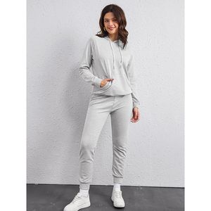 Conjunto de chándal extragrande con logotipo personalizado de alta calidad, conjunto de 2 piezas, chándal para mujer, al por mayor Sudadera con capucha, chándales informales para mujer - Product Image 2