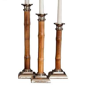 <b>Set</b> of 3 Polished European Metal Crystal Jars Classic Aluminum Candleholders with Christmas Decorative Finish - Product Image 6