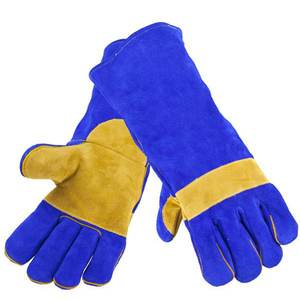 Guantes de soldadura de trabajo de seguridad de alta calidad, guantes de seguridad resistentes de cuero de vaca protector de doble palma para trabajo, guantes de soldadura Tig - Product Image 1
